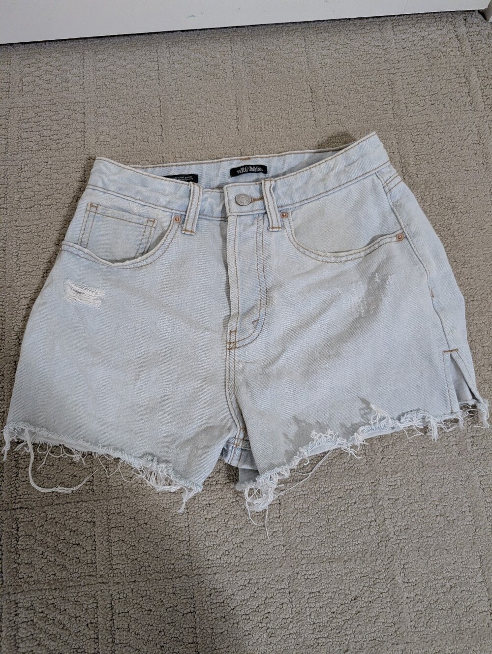 wild fable light blue distressed denim cutoff shorts